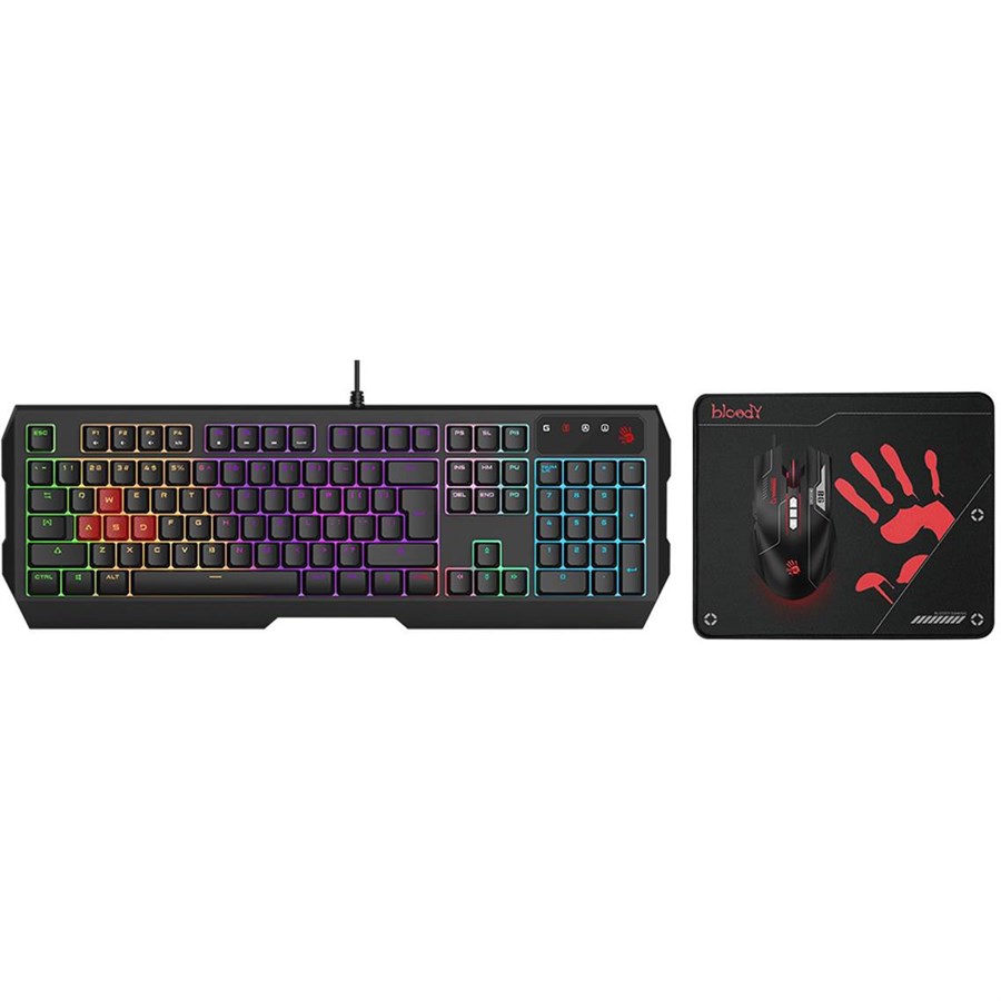 Bloody B1700 NEON Gaming Desktop Keyboard Mouse Black