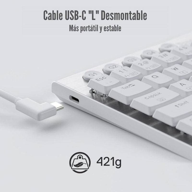 Redragon K632 Horus Mini Pro Wireless RGB Mechanical Gaming Keyboard - White