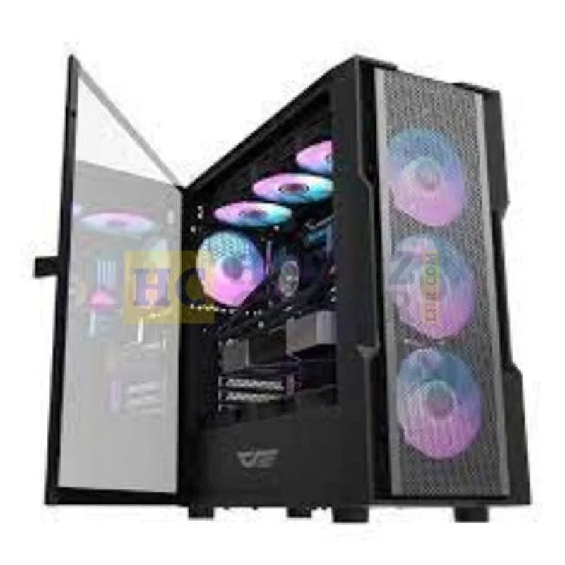 DarkFlash DK431 E-ATX Gaming Case With 4 ARGB Fans - Black