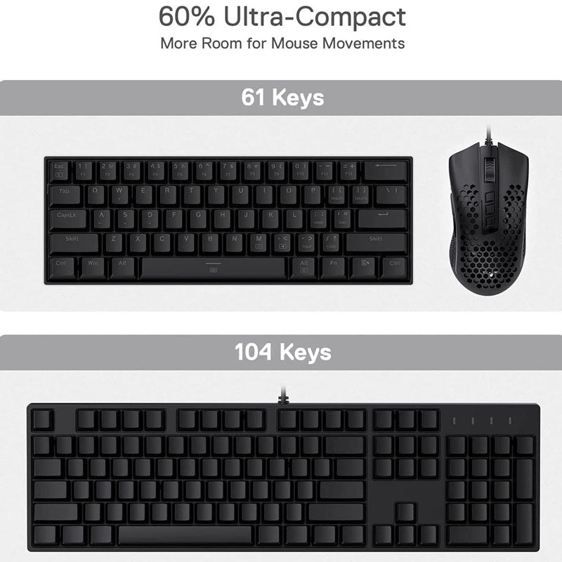 Redragon K630 Dragon Born 60% Wired RGB Mechanical Gaming Keyboard - Black