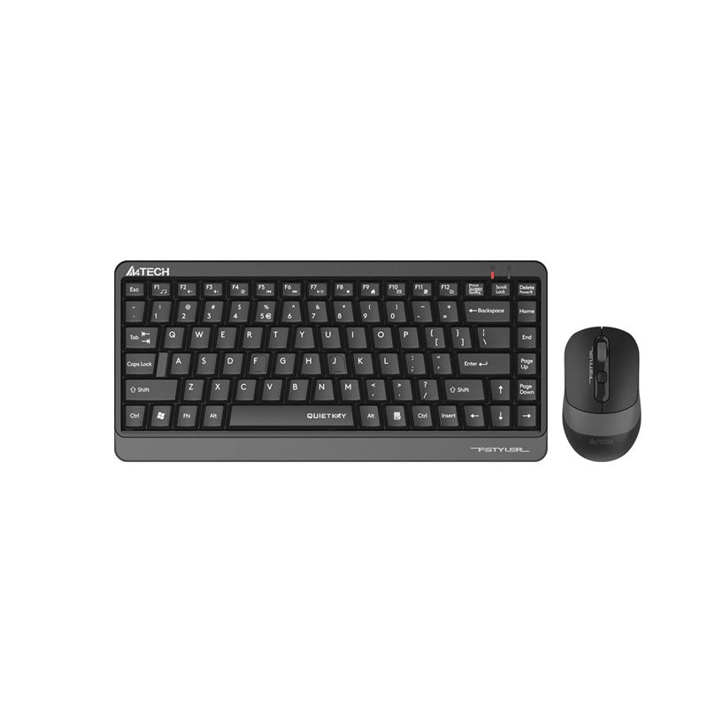 A4Tech FGS1110Q Fstyler 2.4G Quiet Key Wrist-Protect Combo Set Wireless Keyboard and Mouse - Grey