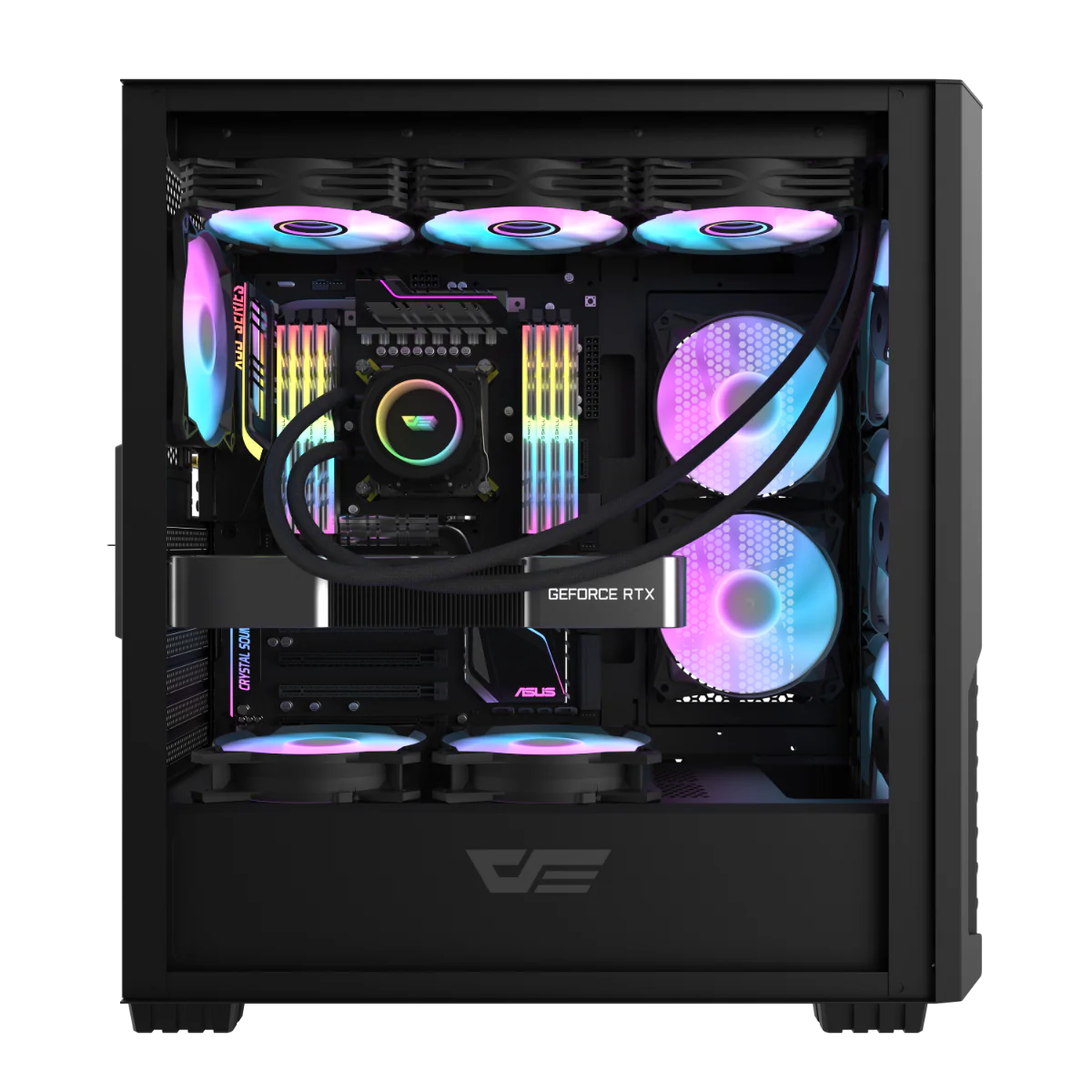 DarkFlash Casing DF2100 4 ARGB Fan ATX Black