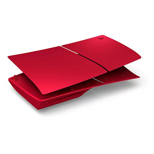 PS5 Console Covers (model group - slim) - Volcanic Red & Sterling Silver