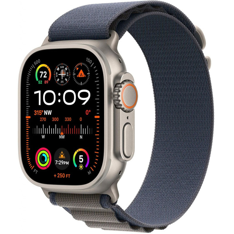 Apple Watch Ultra 2 (GPS + Cellular 49mm) Smart Watch Titanium Case with Blue Alpine Loop