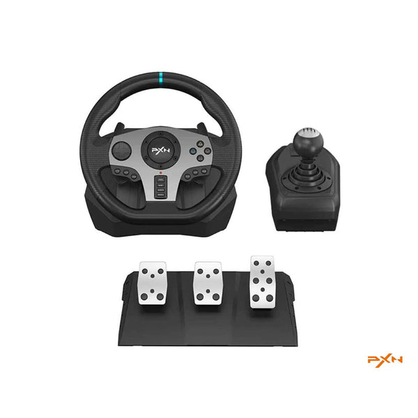 PXN V9 Steering Wheel with Shifter and Pedal for PS4,PC,Xbox One, Xbox Series S/X, Nintendo Switch,PS3 - Games4u Pakistan