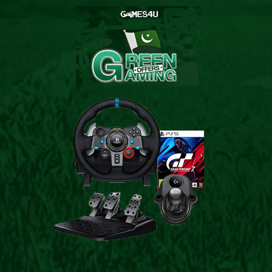 Logitech G29 Racing Wheel and Pedals with Logitech G Driving Force Shifter and Gran Turismo 7 - PS5