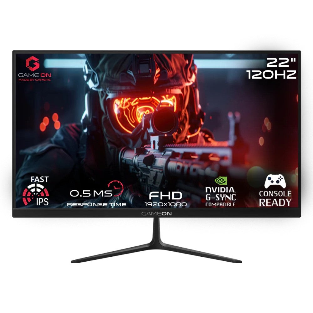 GAMEON 22″ FHD 120Hz MPRT 0.5ms HDMI 2.1 Fast IPS Gaming Monitor (Support PS5) – Black