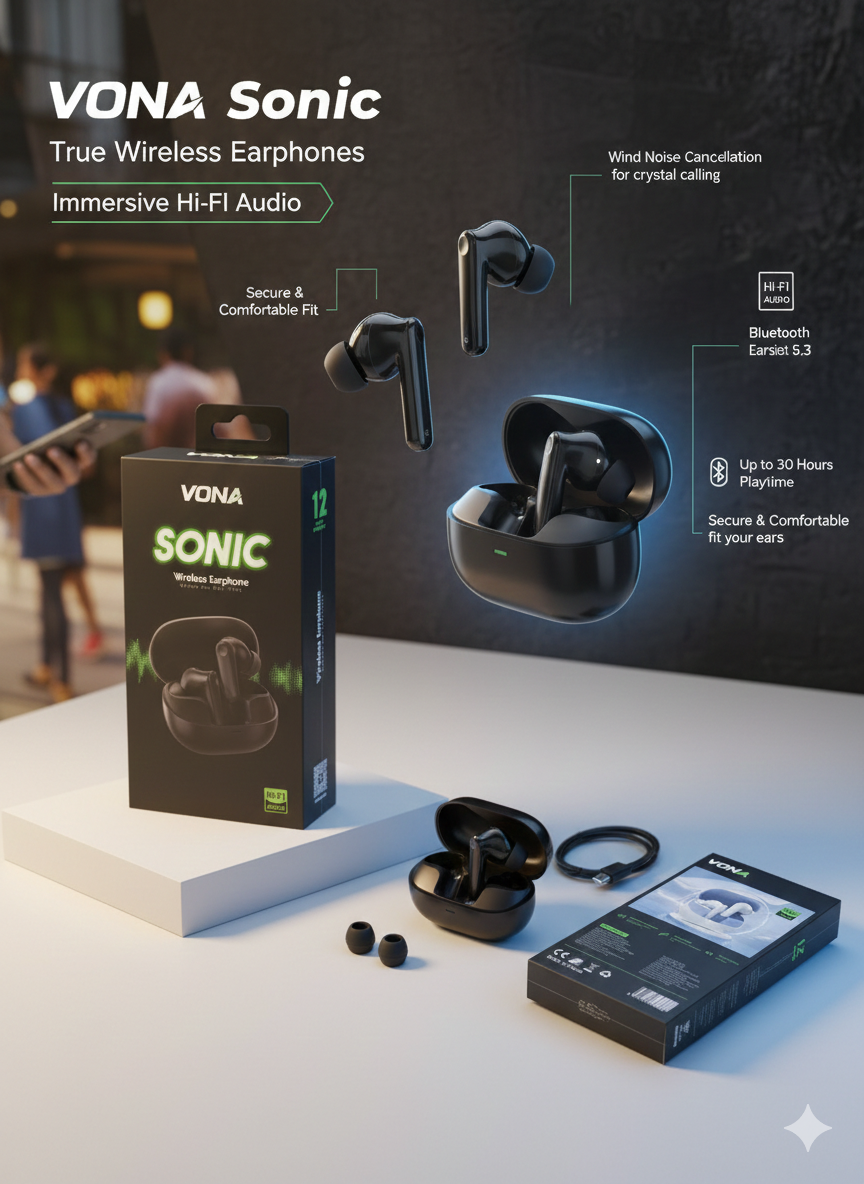 Vona Sonic Earbuds with ANC and ENC
