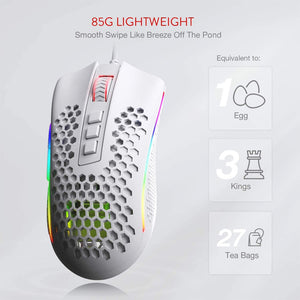 Redragon M808 Storm Lightweight RGB Gaming Mouse - White