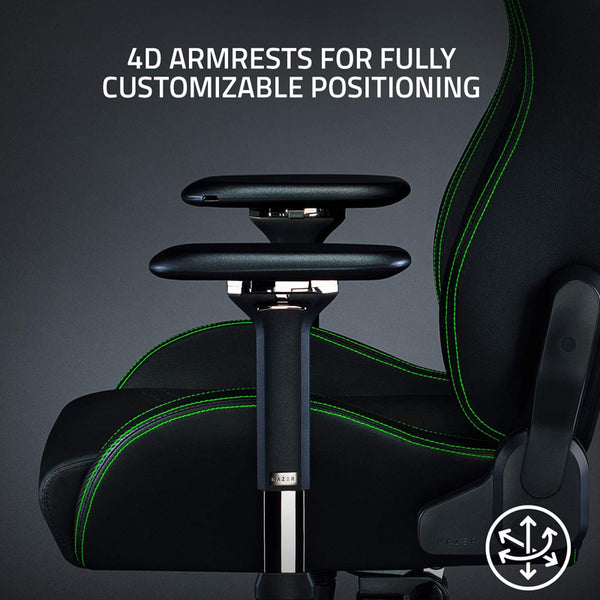 Razer Iskur XL Gaming Chair Ergonomic Lumbar Support - Black/Green - Games4u Pakistan