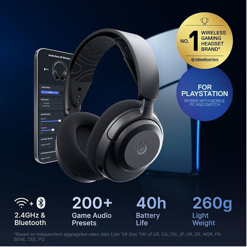 SteelSeries Arctis Nova 3P Wireless for PlayStation - Black