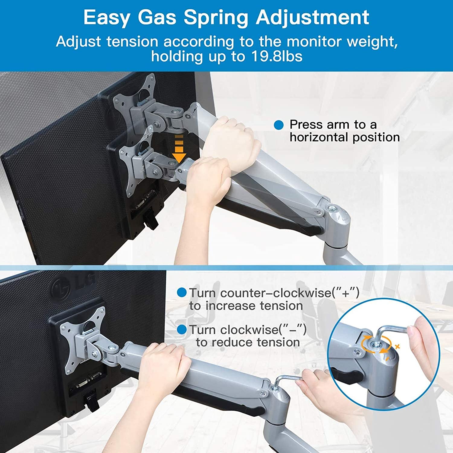 Twisted Minds Single Monitor Aluminum Slim Mechanical Spring Monitor Arm