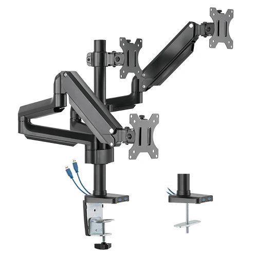 Twisted minds Premium Triple Monitors Aluminum Pole Mounted Gas Spring Monitor Arm –