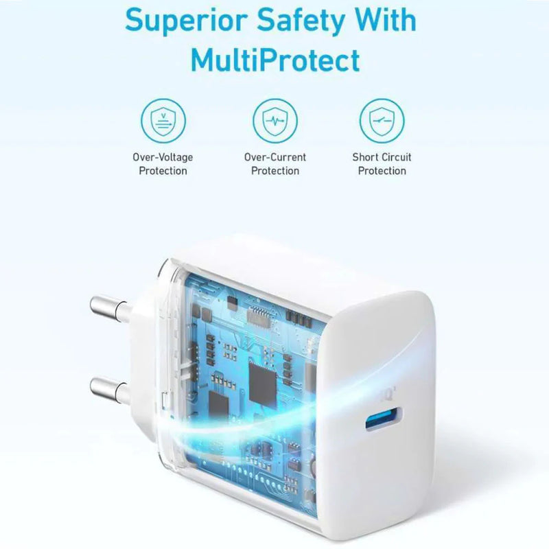 Anker Select 20w Usb-C Charger 2 Pin White