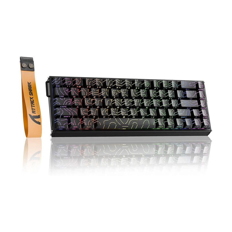 Attack Shark X68Max HE Wired Rapid Trigger Mechanical Creamy TKL RGB Gaming Keyboard - Black Contour
