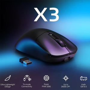 Attack Shark X3 Lightweight Wireless Gaming Mouse - Black