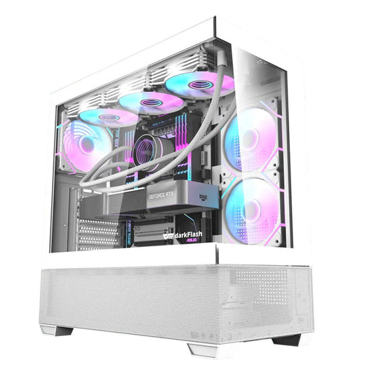 Dark Flash DS-900 ATX Gaming Tower Case – White