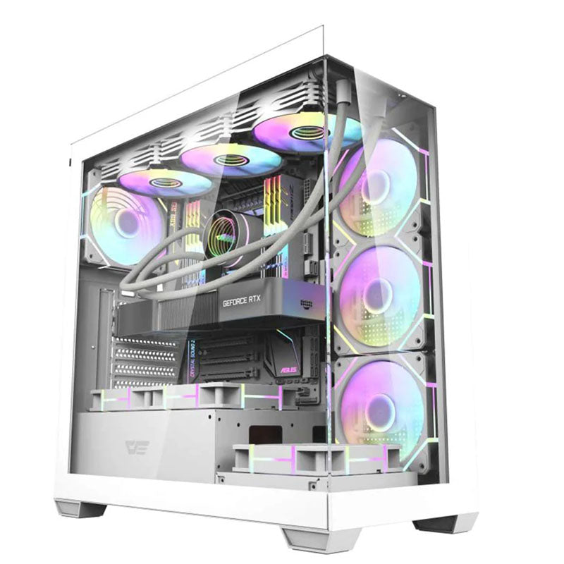 Dark Flash DS-900 ATX Gaming Tower Case – White