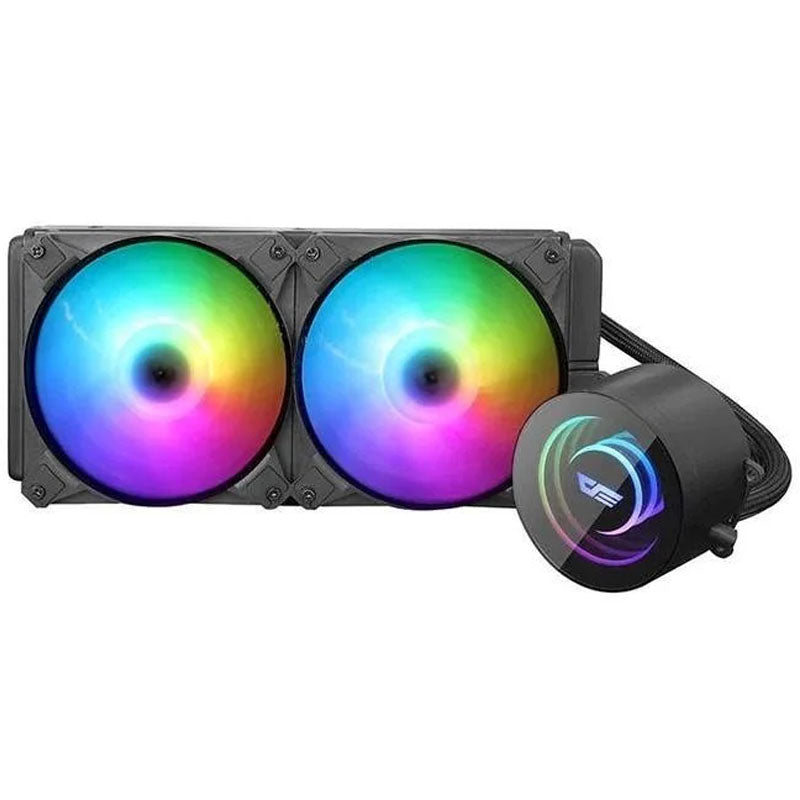 DarkFlash Twister DX240 ARGB AIO Liquid CPU Cooler – Black