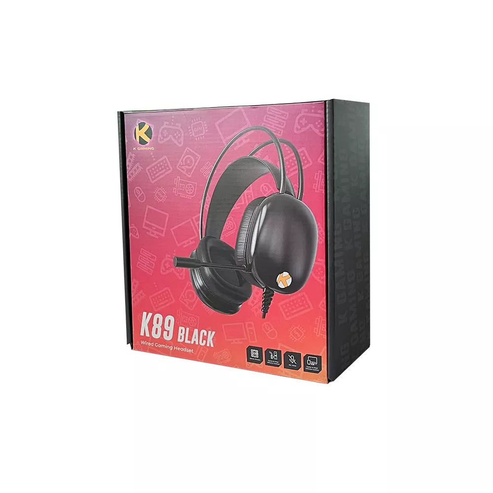 KGaming K89 Wired Gaming Headset - Black