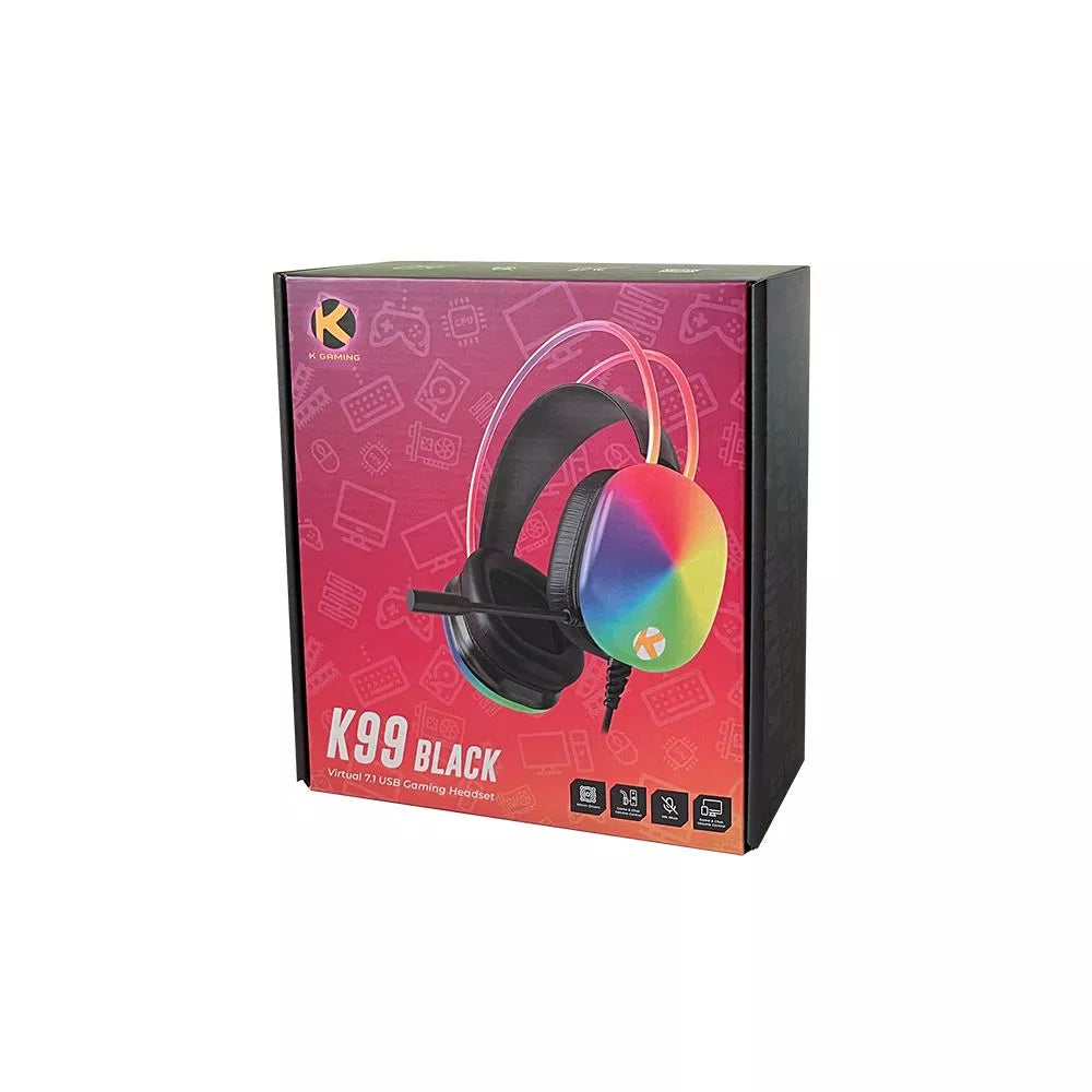 KGaming K99 Virtual 7.1 USB Gaming Headset - Black