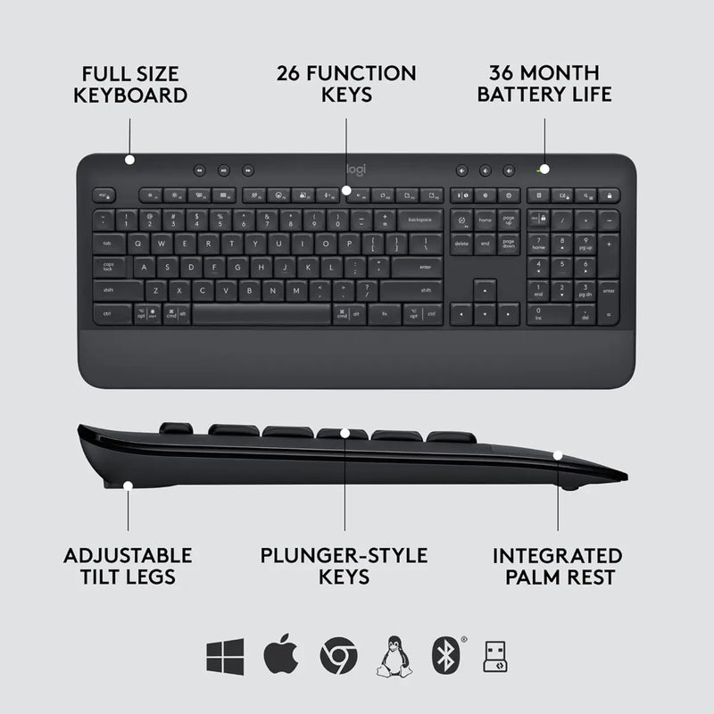Logitech Signature MK650 Combo for Business, Wireless Mouse and Keyboard