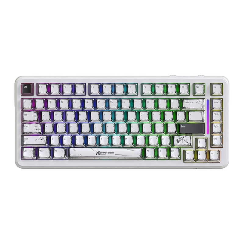 Attack Shark X82 Pro HE Wireless Rapid Trigger RGB Mechanical Gaming Keyboard - White Comic