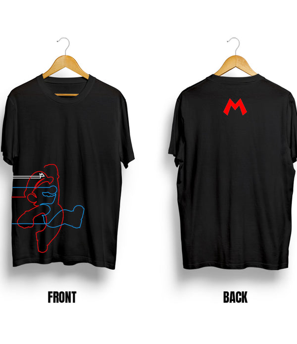 Neon Mario - Black Tshirt