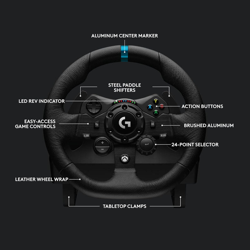 Logitech G923 Racing Wheel and Pedals with Logitech G Driving Force Shifter