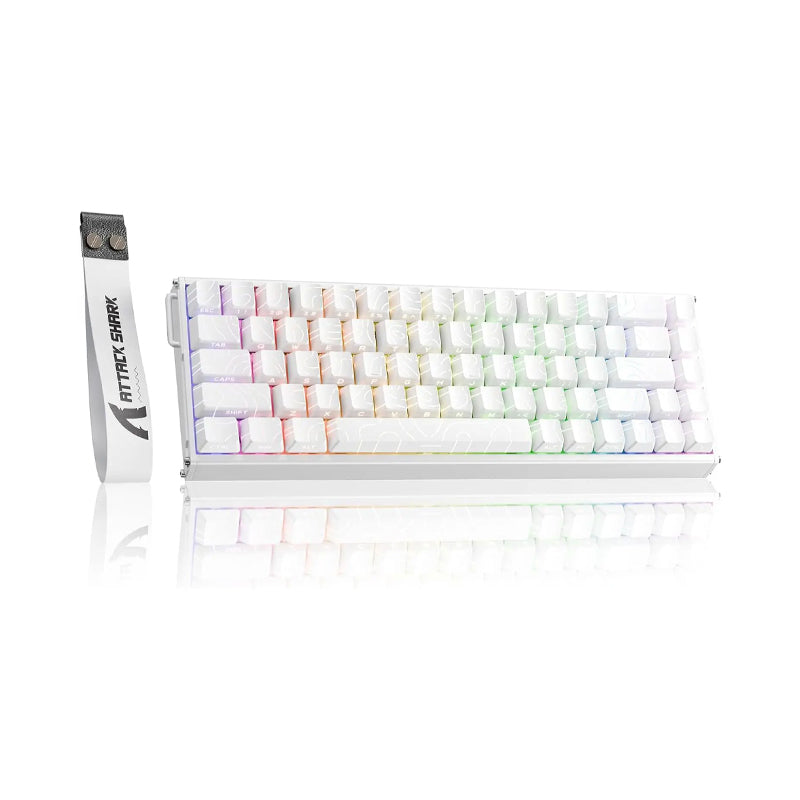 Attack Shark X68Max HE Wired Rapid Trigger Mechanical Creamy TKL RGB Gaming Keyboard - White Contour