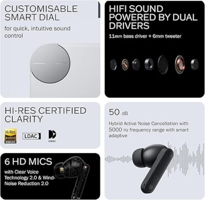 CMF Buds Pro 2 Wireless Earbuds - Light Grey - Image 2