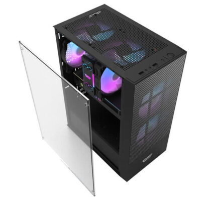 DarkFlash A290 ARGB Mid-Tower ATX Gaming Case - Black - Image 3