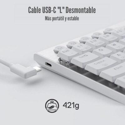 Redragon K632 Horus Mini Pro Wireless RGB Mechanical Gaming Keyboard - White - Image 2