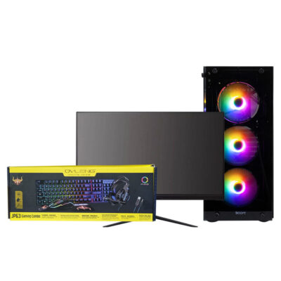 Ease M610 Core i3 12th Gen 16GB 1TB 256GB SSD 8GB RX580 with Boost Gaming Case, Boost Adonis Gaming Monitor and Ovleng Gaming Combo Set