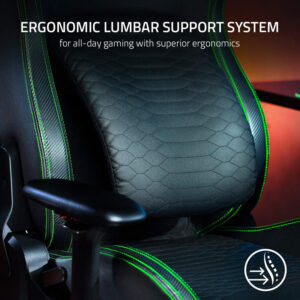 Razer Iskur XL Gaming Chair Ergonomic Lumbar Support - Black/Green - Games4u Pakistan