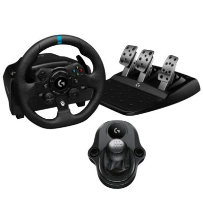Logitech G923 Racing Wheel and Pedals with Logitech G Driving Force Shifter