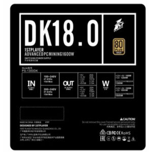 1st Player PS1800 DK 80+ Gold 1800W Non Modular Power Supply - Games4u Pakistan